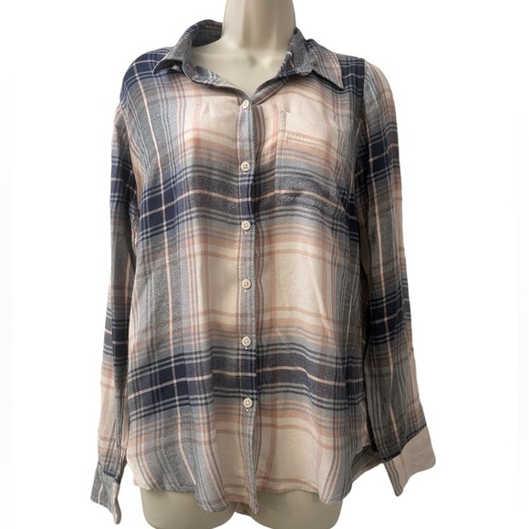 Lucky Brand Women’s Plaid Button-Down Shirt with Split Back, Size Small - Picture 1 of 11